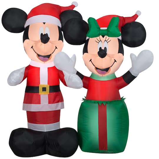 Gemmy Industries; 4ft. Airblown® Inflatable Disney Santa Mickey & Minnie Scene; Category:Shop all Inflatables; Image:1